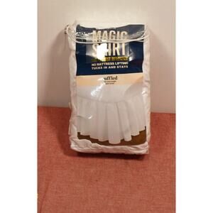Magic Skirt Ruffled Bed Skirt Queen White Color*